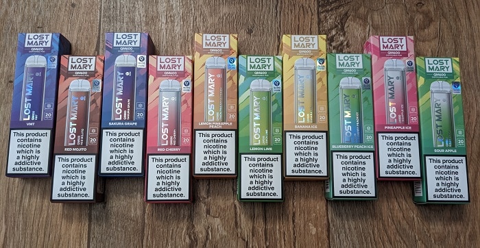 5 x Lost Mary Red Apple QM600 - Disposable Vapes